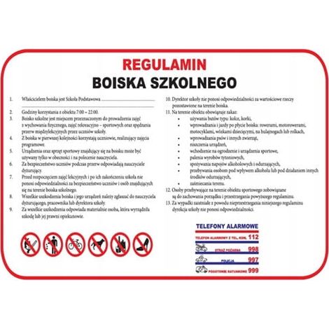 REGOLAMENTO CAMPO SCOLASTICO - GRANDE - PVC 35X50 (1/2)