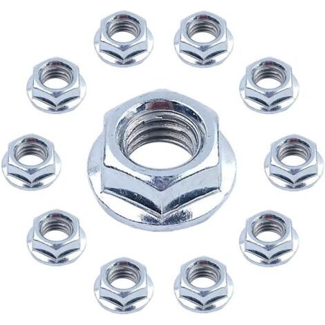 Lot de 10 Écrous Hexagonaux pour Tronçonneuse, Acier Inoxydable Universel, Compatible Husqvarna 346XP 445 450 455 K1250 Pièces Rechange