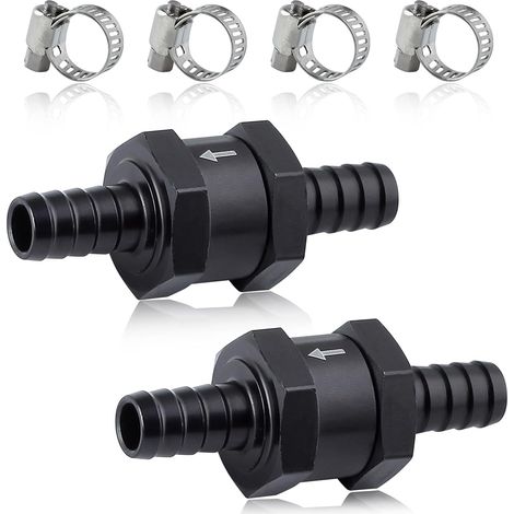 6Pcs de carburant de ligne de carburant 10mm 3/8 anti-retour de l’eau clapet en alliage d’aluminium pour l’eau essence (1/5)