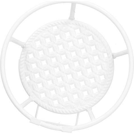 Panier suspendu en fer, support pour pot de fleurs, pour balcon, jardin ou terrasse, blanc (1/5)