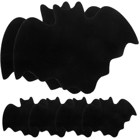 Sets de table décoratifs en feutrine à motif chauve-souris pour Halloween, lot de 6. (1/5)