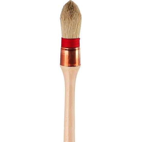 Brosse à rechampir professionnelle manche bois ficelle ROUGE et soies naturelles Taille: 4 : 25 mm (1/2)