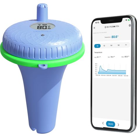 INKBIRD Schwimmendes Poolthermometer mit Bluetooth 5.0, IPX7 wasserdicht, App-Steuerung, Temperaturkalibrierung und Datenspeicherung (1/5)