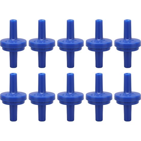 10 Clapets Anti-Retour 1 Voie en PP, Bleu, 4mm, Raccord à Barbes pour Tuyau, Arrêt Eau Air Admission (1/5)