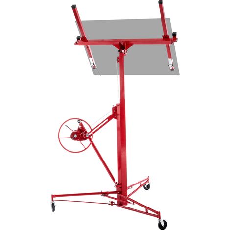 Faltbarer Plattenheber für Gipskarton, 68 kg, Höhe 140–350 cm, Neigung 60°, rot HAVRYA (1/5)