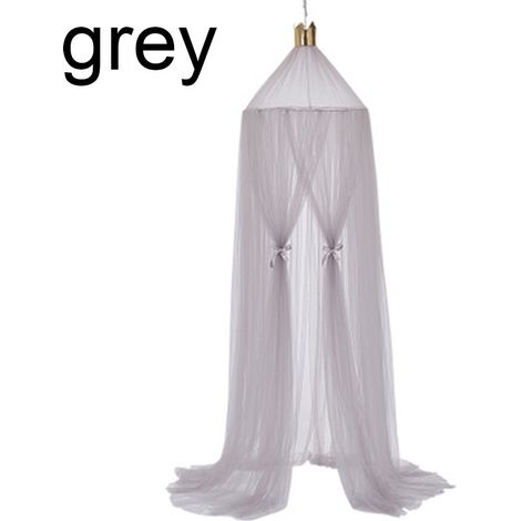 Moustiquaire dôme suspendue princesse, canopy circulaire décoratif anti-moustiques pour chambre, Composition : 60 × 240 cm, Couleur : kaki (1/5)