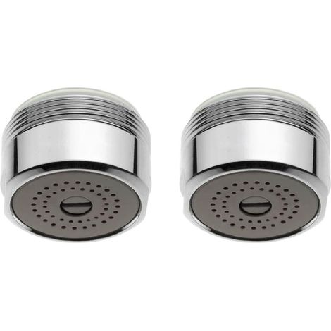 Wassersparender Strahlregler für Wasserhähne, Außengewinde auf Innengewinde, 24 mm, für Spülbecken und Waschbecken, reduziert Ihren Wasserverbrauch um 30 bis 80 % (Außengewinde M24), 2 Stück (1/5)