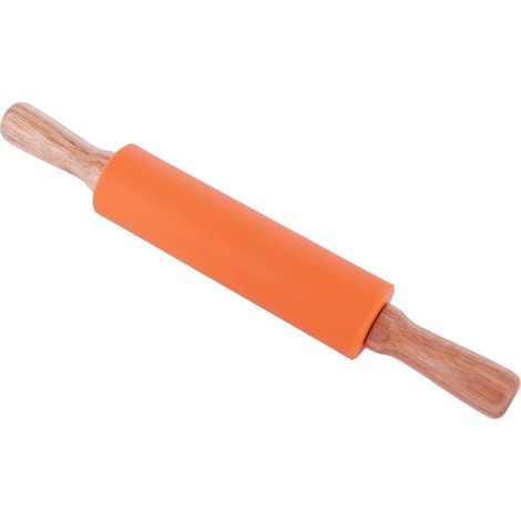 Rouleau à pâtisserie antiadhésif en silicone, orange, 38 cm (1/4)