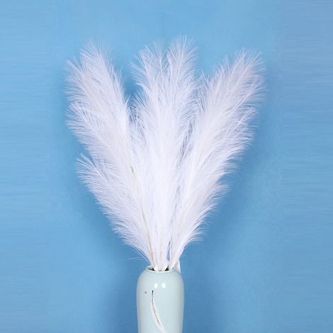 Branches de pampa artificielles 110 cm - herbe décorative pompon haute - fleurs séchées fausses plumeuses pour vase, bouquet champêtre XXL (1/3)