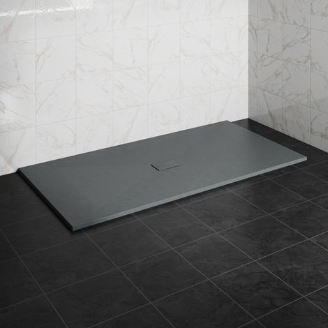 NRG 2000 x 1000mm SMC Anthracite Rectangle Slate Effect Bathroom Shower Tray