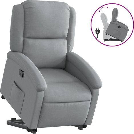 Maison Exclusive - Relaxsessel mit Aufstehhilfe Hellgrau Stoff