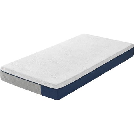 Matelas 160 x 200 cm soutien mi-ferme 20 cm épaisseur 7 zones confort optimal chambre en mousse bleu (1/2)
