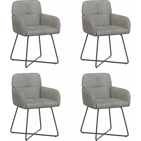 Sedie da pranzo 4 pz Velluto Grigio Chiaro 59 x 56,5 x 86 cm vidaXL (1/5)