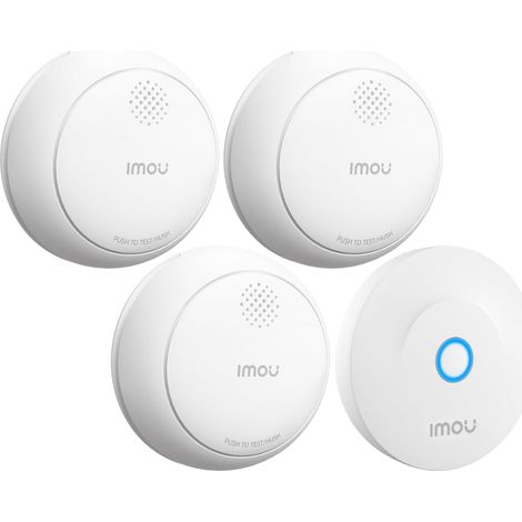 Lot de 3 Détecteurs de Fumée WiFi Intelligent EN14604, Batterie 5 Ans  Sirène 85db, Alarme Incendie Synchronisée Via Hub Zigbee (sans WiFi), Commande Via App, Alertes à Distance (Hub Inclus) (1/5)