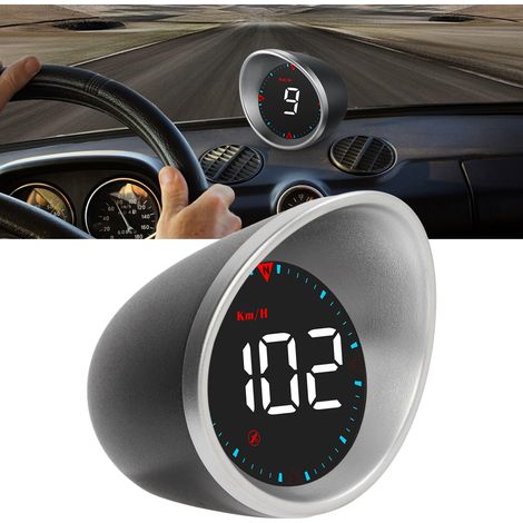 Affichage tête haute intelligent amélioré pour voitures : le compteur de vitesse numérique affiche la distance et le temps, avec alertes de vitesse excessive. Compatible avec tous les véhicules (G5). (1/5)