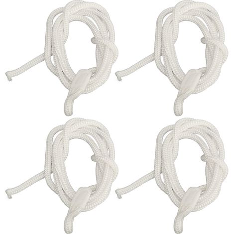 Lot de 4 amarres bateau 1,5m, cordes robustes en polyester résistant à l'abrasion, blanc, pare-chocs nautique pour accostage (1/5)