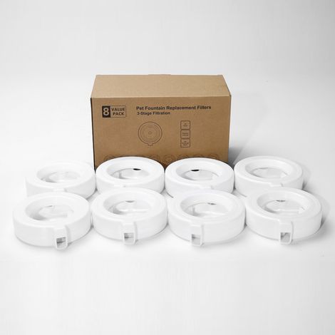 Mestrol Paquet de 8 filtres de rechange compatibles avec le distributeur automatique RIZZARI pour mascottes, filtre de source d'eau pour mascottes, EUR1208 (1/5)