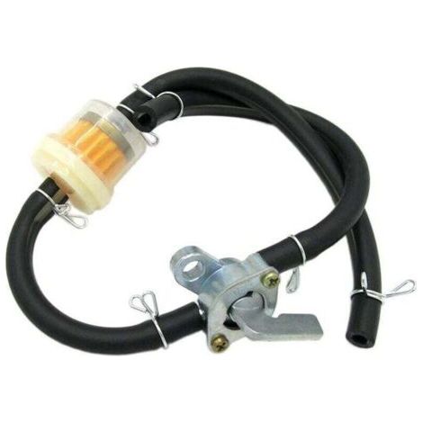 Filtro de combustible y manguera de combustible negra para ATV/motocicletas de 50 cc a 150 cc (1/5)