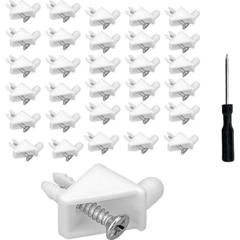 30 Stück Bodenträger, Regalbodenträger passend als Ersatzteil für IKEA Regalbodenträger PAX Bodenträger für Einlegeböden Kleiderschrank, Einlegeboden Halter für Bodenhalter (Weiß,5mm)