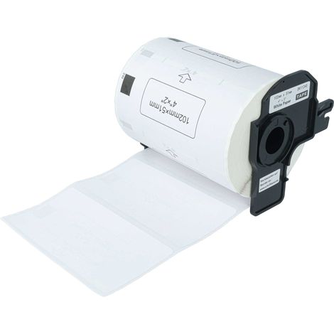 vhbw 1x Label Roll with Holder 102mm x 51mm (600 Label) compatible with Brother PT QL720NW Label Maker (1/4)