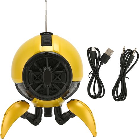 Enceinte Bluetooth multifonctionnelle, son HiFi sans perte, lampe respiratoire colorée, radio FM portable, jaune, pour intérieur et extérieur (1/5)