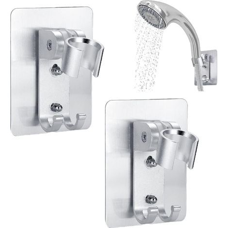 2 soportes ajustables para cabezal de ducha, con montaje en pared de ángulo ajustable para cabezal de ducha, soporte para cabezal de ducha, soporte ajustable para ducha de mano, para baño de hotel (pl (1/4)