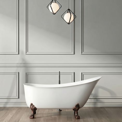 Bañera con patas BALMAIN  161 cm patas LEÓN COBRE ENVEJECIDO
