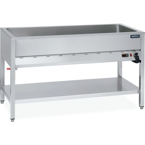 Table Bain-Marie Inox - 3 Bacs GN 1/1 avec Etagère - 2400W - Distform