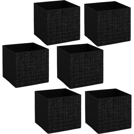 Lot de 6 boites de rangement cubes en tweed MIX'N MODUL (1/4)