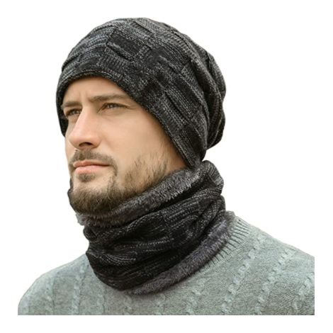 Bonnet Hiver - Écharpe Chaude - Doublure Polaire - Lot Bonnet et Écharpe Tricoté Acrylique - Unisexe - Pour Homme et Femme - 1 Pièce (1/4)