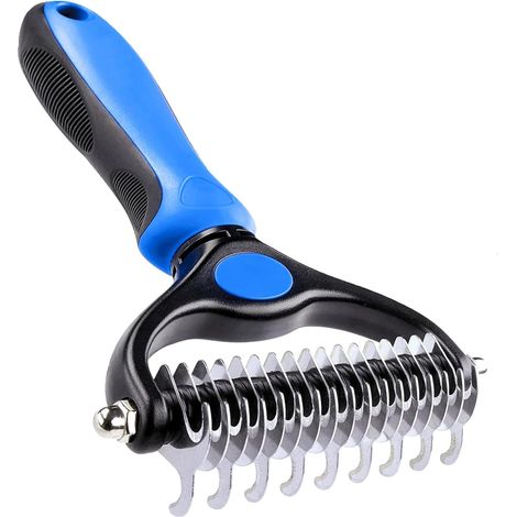 Brosse de toilettage pour chiens - Double peigne de démêlage - Outil de démêlage du sous-poil, pour chats et chiens à poils longs, démêlant-AquaForge (1/5)
