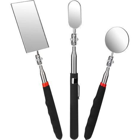 3 Miroir D'inspection Télescopique, Acier Inoxydable, Plastique, Verre, Véhicules, Dentiste (1/5)