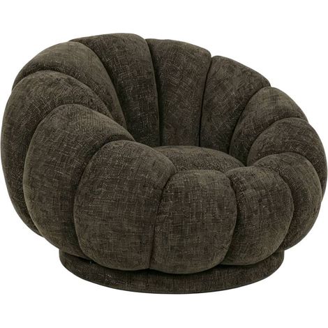 Fauteuil nuage en tissu marron chocolat Héléna (1/5)