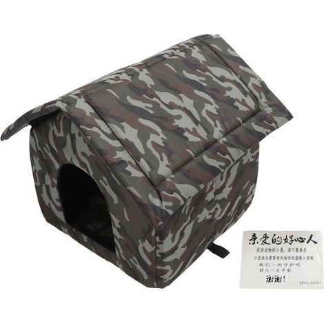 Maison de chat sauvage extérieure - Vvikizy - Taille M - Vert - Tissu Oxford - Imperméable et chaud (1/3)
