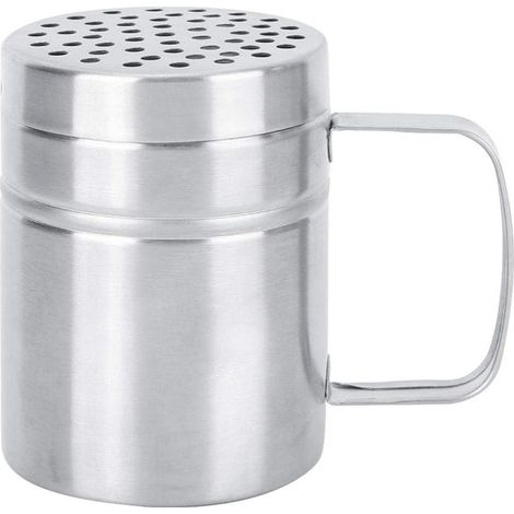 Salière et poivrière avec poignée, flacon à épices en acier inoxydable avec couvercle percé pour sel/poivre/cannelle/sucre glace/épices barbecue (1/5)
