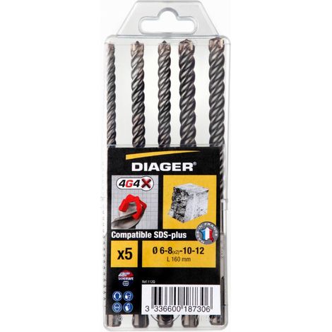Sets mit 5 Betonbohrern DIAGER SDS-plus - 112Q