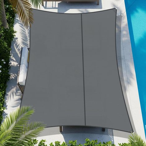 Voile d'ombrage imperméable Rectangle 2.5x3.5m Blocage UV Résistant aux intempéries pour Patio Extérieur Jardin Arrière-Cour,Anthracite (1/5)