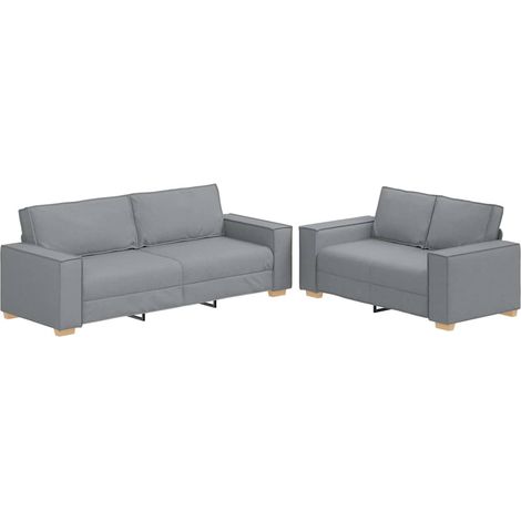 Maison Exclusive - Set di Divani 2 pz con Cuscini Grigio Chiaro in Tessuto (1/5)