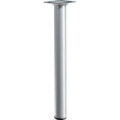 HETTICH Pied de table basse cylindrique fixe acier mat gris, 30 cm