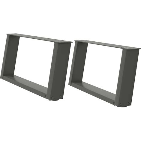 Maison Exclusive - Couchtischbeine U-Form 2 Stk. Anthrazit 70x(30