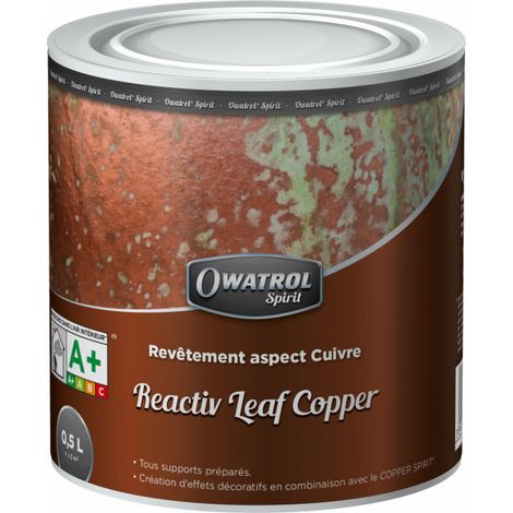 Owatrol – Revêtement cuivre REACTIV LEAF COPPER 0.5L – Application facile sur supports difficiles – Effet décoratif Vert de Gris