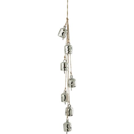Suspension de Noël "7 Cloches" 45cm Argent