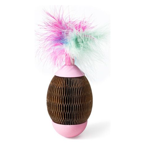 Jouet pour chat en papier ondulé à la menthe amusant et soulageant l'ennui balle à gratter interactive en plumes pour chat jouet pour chat