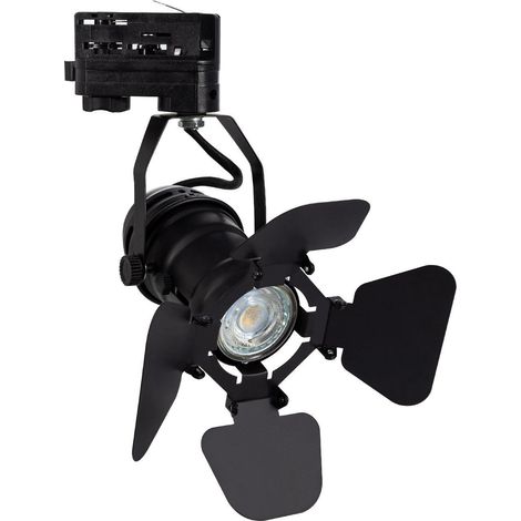 Spot à Douille sur Rail Monophasé Cinema Kurangna pour Ampoule GU10 Noir (1/5)