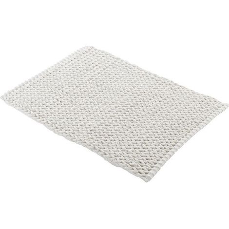 Tapis de bain 50 x 80 cm polycoton jacquard tisse isalis Sans (1/5)