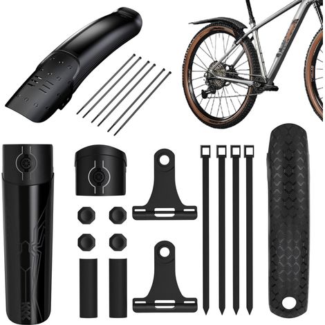 Garde-boue pour vélo VTT 26 à 29 pouces Fixation d'angle universelle Design amovible Protection contre la saleté (1/5)