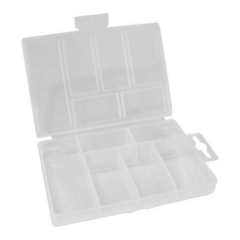 Plastikaufbewahrungsbox (85 x 135 x 25 mm / 3,35" x 5,31" x 0,98") - 6 Fächer
