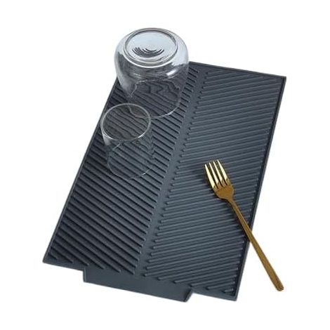 Tapis D'éGouttage Pliable 44 X 20 Cm D'éGouttoir En Silicone De SéChage Vaisselle Canal Pour Cuisine ÉGouttoir Universel -'Parent'-'-