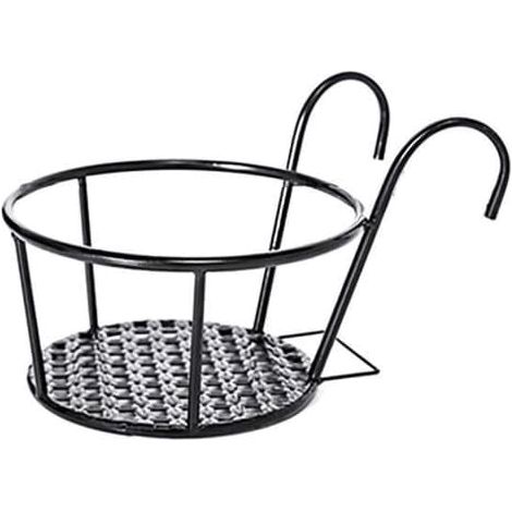 SABIR-Support pour plantes suspendues - Jardin/Balcon - Pot en fer noir (1/4)