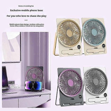 Ventilateur de bureau professionnel ultra-moderne, fin, multifonctionnel et élégant, violet. (1/5)